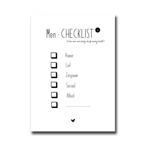 Men checklist 1.0 – Hippe Kees